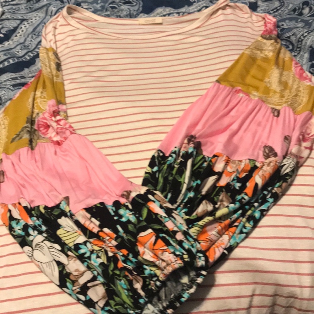 Floral/stripe boutique top.